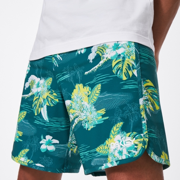 NWOT • OAKLEY • TROPICAL BLOOM Swimshorts w/ Ties Palm 🌴 & Waves Hybrid Fabric - Picture 6 of 16